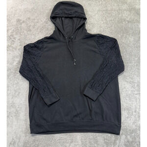 Torrid Womens Lace Sleeve Black Hoodie Size 2X‎ 18/20 Pullover